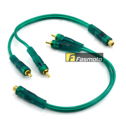 Kennon SX2M1FRC 2 Male to 1 Female RCA Y-Splitter Cable 0.3 Meters (1 Pair)