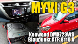 Perodua Myvi G3 Kenwood DMX723WS head unit and Blaupunkt GTR 8110A Active Subwoofer installed