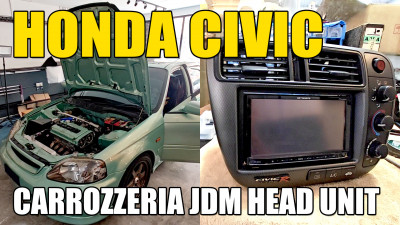 Resoldered a new stereo harness and installed a JDM Carrozzeria head unit in the Honda Civic EJ