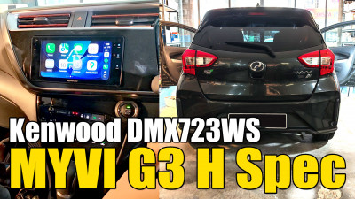 Perodua Myvi G3 FL H Spec Kenwood DMX723WS with wireless Apple CarPlay and Android Auto