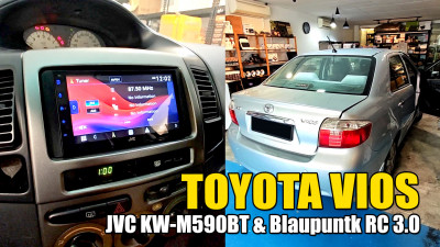 Toyota Vios JVC KW-M590BT head unit and Blaupunkt RC 3.0 Reverse Camera