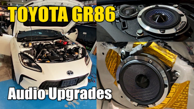 Toyota GR86 Atoto Head Unit, Alpine 3-way speakers, Carrozzeria Active Subwoofer AHD Cameras
