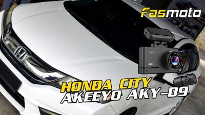 AKEEYO AKY-D9 Dash Cam Unboxing and install into the Honda City GM6 brief menu settings walk through