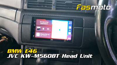 BMW 3 Series E46 JVC KW-M560BT Apple CarPlay & Android Auto Double DIN head unit installed