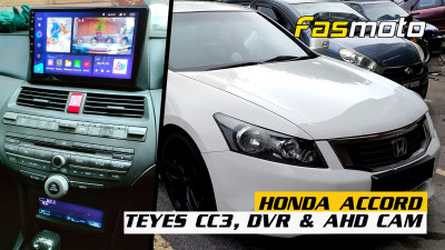 Honda Accord G8 | Teyes CC3  Android Head Unit , DVR and AHD Reverse Camera Installed