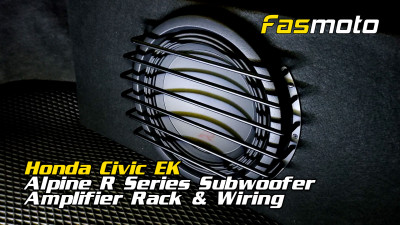 Honda Civic EK Amplifier Rack & Rewiring, Alpine R-Series Subwoofer and Custom Enclosure
