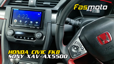 Honda Civic Type R FK8 Sony XAV-AX5500 stereo head unit installed