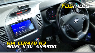 Kia Cerato K3 SONY XAV-AX5500 Universal Double DIN Stereo Head unit installed