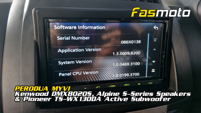 Perodua Myvi 1st Gen Kenwood DMX8020S, Alpine S-Series Speakers, Pioneer TS-WX130DA Active Subwoofer