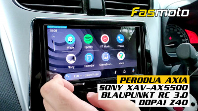 Perodua Axia Sony XAV-AX5500 Blaupunkt RC 3.0 and DDPAI Z40 installed