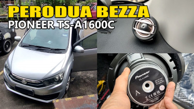 Perodua Bezza aftemarket coaxial speakers replaced with the Pioneer TS-A1600C Component Speakers