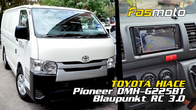 Toyota Hiace panel van | Pioneer DMH-G225BT Double DIN Head Unit | Blaupunkt RC 3.0 Reverse Camera