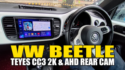 Teyes CC3 2K Android and AHD camera in the Volkswagen Beetle. The best solution you will find.