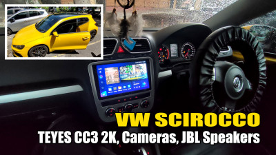 Volkswagen Scirocco Teyes  CC3 2K, AHD front & rear cameras, Dashcam, JBL Speaker & Soundproofing