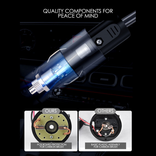 12V High Power 150PSI 8BAR Portable Dual Cylinder Car Tire Inflator Compressor Pump with LED Light