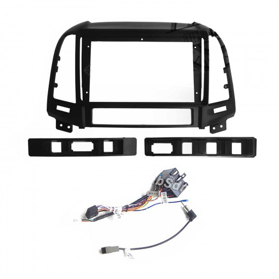 9" Android Player Dashboard Installation Kit for Hyundai SANTA FE 2006-2011 with Plug-and-Play Wire Harness