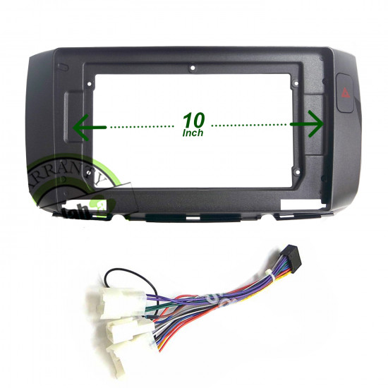 10" Android Player Dashboard Installation Kit - Perodua ALZA 2010-2017 with Hazard Signal (Dark Grey) with Plug-and-Play Wire Harness