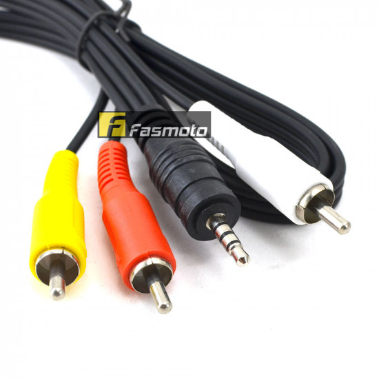 12VOLTS AV Aux 3.5mm jack to RCA Male-to-Male Cable 1 Meter