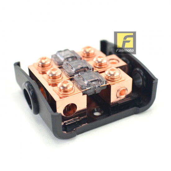 1-to-3 Pure Copper 80A ANL Fuse Distribution Block 1-to-3 Pure Copper 80A ANL Fuse Distribution Block