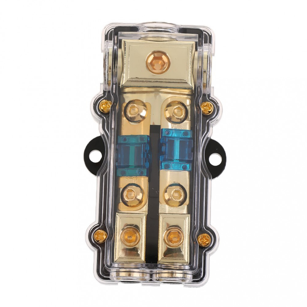 1to2 60A 16.5mm 24K Gold Plated Car Audio Fuse Distribution Block