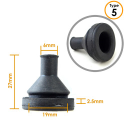 Natural Rubber Grommet for 19mm Hole Diameter and 6mm Wires Clearance Diameter