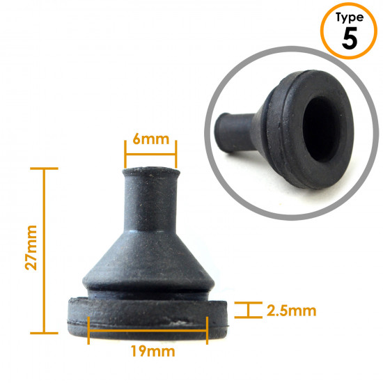 Natural Rubber Grommet for 19mm Hole Diameter and 6mm Wires Clearance Diameter