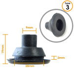 Natural Rubber Grommet for 20mm Hole Diameter and 9mm Wires Clearance Diameter