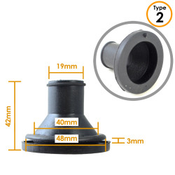 Natural Rubber Grommet for 40mm Hole Diameter and 19mm Wires Clearance Diameter