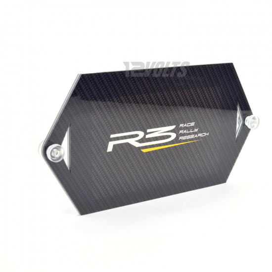 R3 Race Rally Research Acrylic Road Tax Sticker Holder with Suction Pads