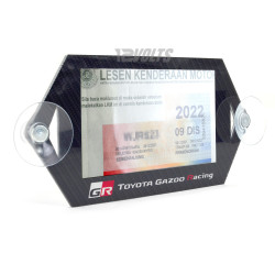 Toyota Gazoo Racing Acrylic Road Tax Sticker Holder with Suction Pads