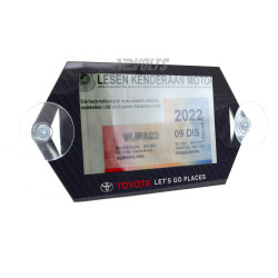 Toyota Let's Go Places Acrylic Road Tax Sticker Holder with Suction Pads