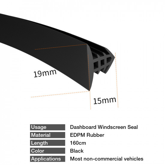 Car Windshield Windscreen Dashboard Seal for Sound Proof and Dust Proof - 1.6m Car Windshield Windscreen Dashboard Seal for Sound Proof and Dust Proof - 1.6m