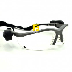3M Light Vision 2 Protective Eyewear Goggle 11476-00000-10 Clear Anti-Fog Lens, Gray Frame, Lights