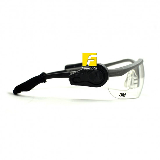 3M Light Vision 2 Protective Eyewear Goggle 11476-00000-10 Clear Anti-Fog Lens, Gray Frame, Lights