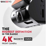 AKEEYO AKY-D10 4K Front + 2K Rear 2-Channel Dash Cam Sony Starvis sensor Built-in GPS 64GB Memory