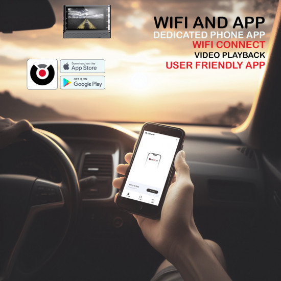 AKEEYO AKY-T1 Lite 2K Front + FHD Rear 2-Channel Dash Cam Built-in GPS WiFi App 64GB Memory included AKEEYO AKY-T1 Lite 2K Front + FHD Rear 2-Channel Dash Cam Built-in GPS WiFi App 64GB Memory included