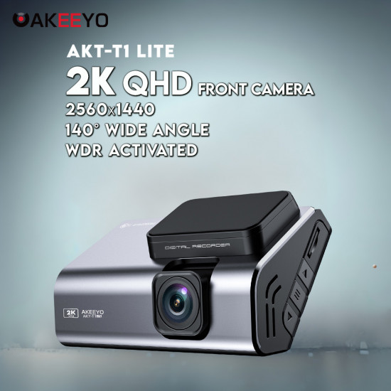 AKEEYO AKY-T1 Lite 2K Front + FHD Rear 2-Channel Dash Cam Built-in GPS WiFi App 64GB Memory included AKEEYO AKY-T1 Lite 2K Front + FHD Rear 2-Channel Dash Cam Built-in GPS WiFi App 64GB Memory included