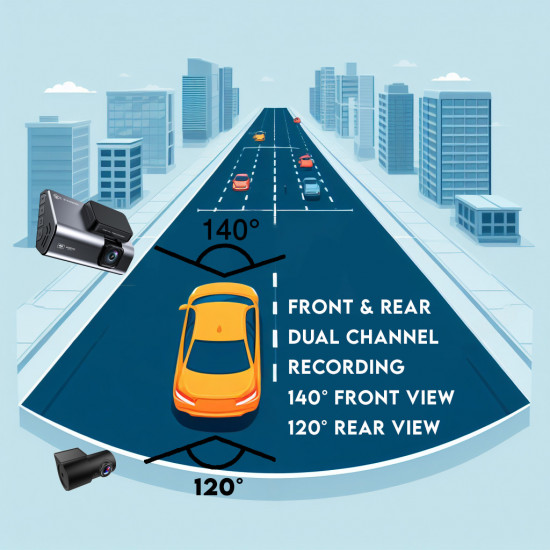 AKEEYO AKY-T1 Lite 2K Front + FHD Rear 2-Channel Dash Cam Built-in GPS WiFi App 64GB Memory included AKEEYO AKY-T1 Lite 2K Front + FHD Rear 2-Channel Dash Cam Built-in GPS WiFi App 64GB Memory included