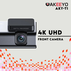 AKEEYO AKY-T1 4K Front + FHD Rear 2-Channel Dash Cam Built-in GPS WiFi App 64GB Memory included