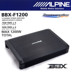 Alpine BBX-F1200 4 Channel Class A/B Car Audio Amplifier 70W RMS x 4 at 2 ohms