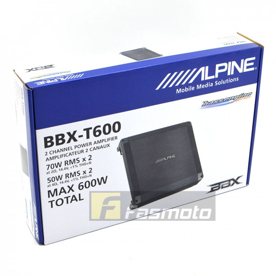 Alpine BBX-T600 2 Channel Class A/B Car Audio Amplifier 70W RMS x 2 at 2 ohms