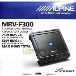 Alpine MRV-F300 Class-D 4 Channel Amplifier 50W RMS x 4 at 4 ohms