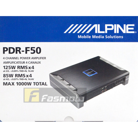 Alpine PDR-F50 PDR Series Class-D 4 Channel Amplifier 85W RMS x 4 at 4 ohms