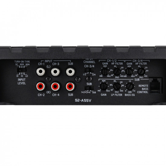 Alpine S2-A55V S-Series 5-channel Power Amplifier - RMS Power Ratings 4 x 60W + 1 x 300W @ 2 Ohms