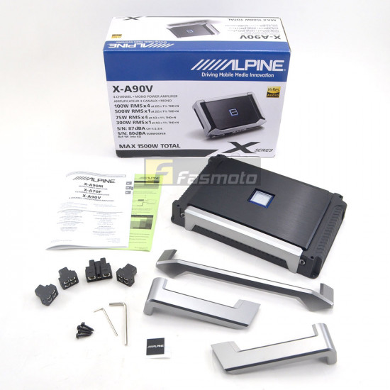 Alpine X-A90V X Series Class-D 5 Channel Amplifier 75W RMS x 4 + 300W x 1 at 4 ohms Alpine X-A90V X Series Class-D 5 Channel Amplifier 75W RMS x 4 + 300W x 1 at 4 ohms