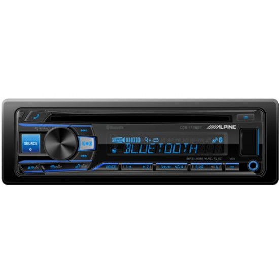 Alpine CDE-173EBT Single DIN Bluetooth CD USB Aux Car Stereo Receiver