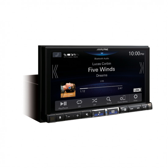 Alpine iLX-507E 7-inch Wireless Apple CarPlay and Android Auto Hi-Res Bluetooth USB HDMI 1-DIN Player