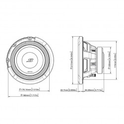 Alpine S2-W8D4 S-Series 8 inch Subwoofer with Dual 4 ohm Voice Coils 300WRMS