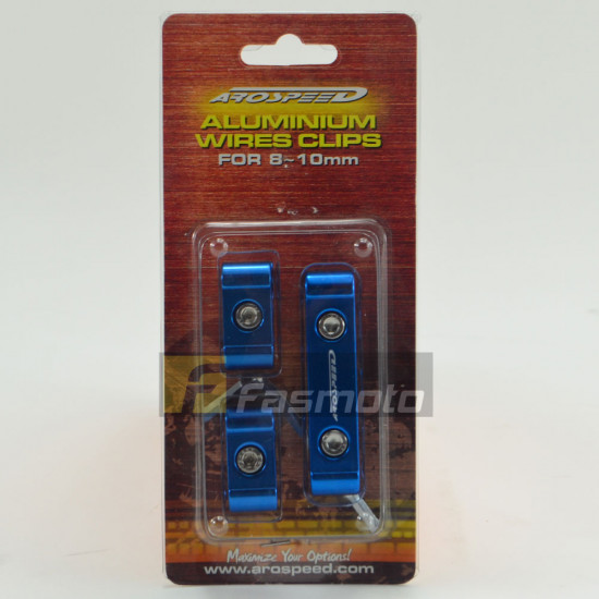 Arospeed Ignition Spark Plug Cable Holder Wire Clips fits 8-10 mm Aluminium Blue