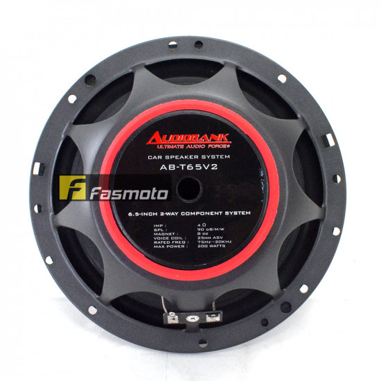 Audiobank AB-T65V2 6.5 inch 2-Way Component Speaker 200W Max Audiobank AB-T65V2 6.5 inch 2-Way Component Speaker 200W Max